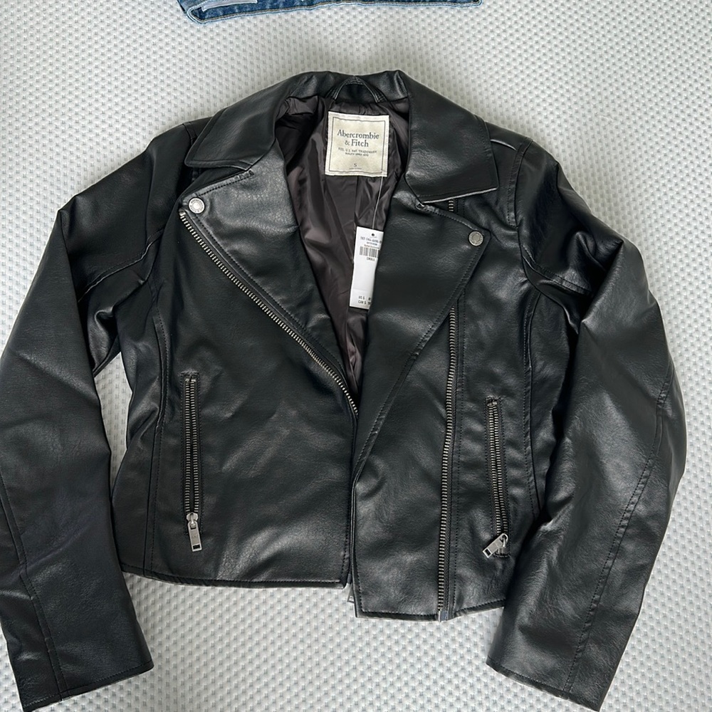 Abercrombie & Fitch Black Faux Leather Jacket